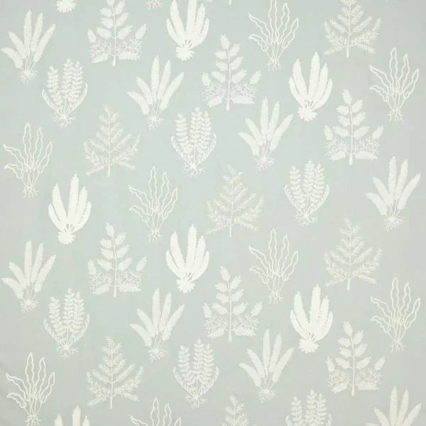 Frensham Fabric - Old Blue by blue botanical embroideried fabric from Colefax & Fowler