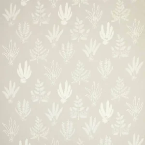 black-grey botanical embroideried fabric from Colefax & Fowler
