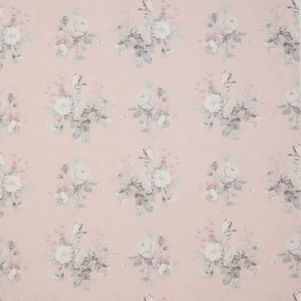 Constance Fabric - Old Pink by pink botanical linen fabric from Colefax & Fowler