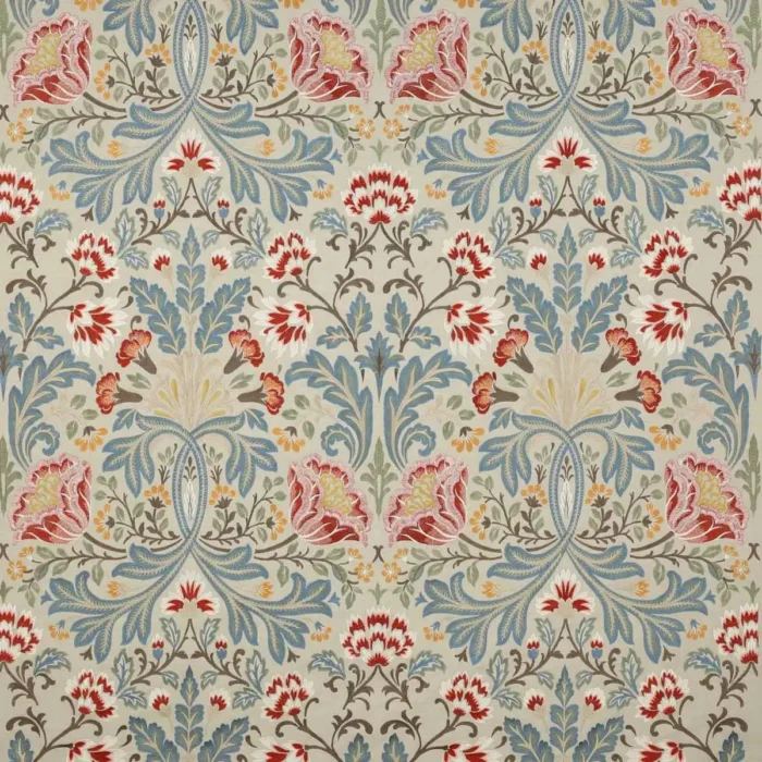 Acantha Fabric - Tomato / Blue swatch