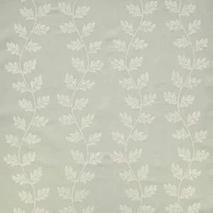 blue botanical embroideried fabric from Colefax & Fowler