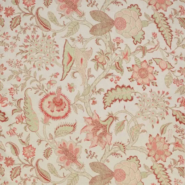 Ajmer Tree Fabric - Red by red botanical linen fabric from Colefax & Fowler