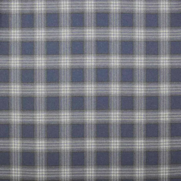 Lowick Plaid Fabric - Blue by blue checked woolen fabric from Colefax & Fowler