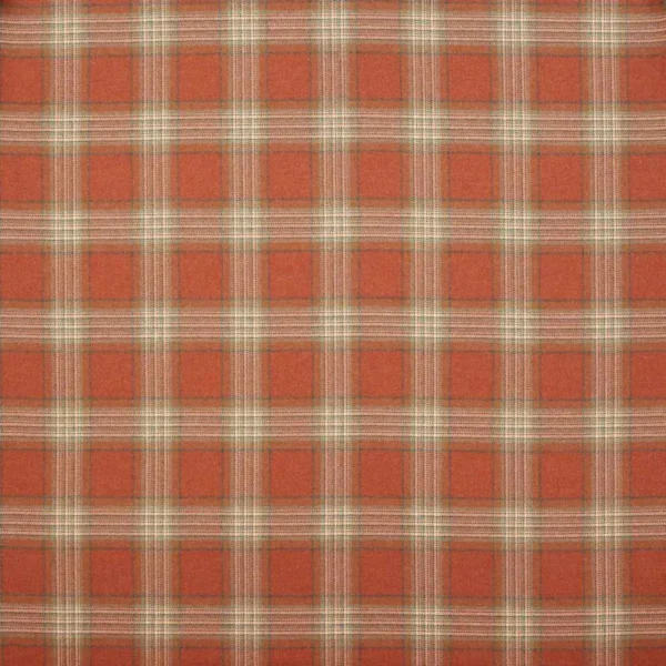 Lowick Plaid Fabric - Terracotta by multicolour checked woolen fabric from Colefax & Fowler