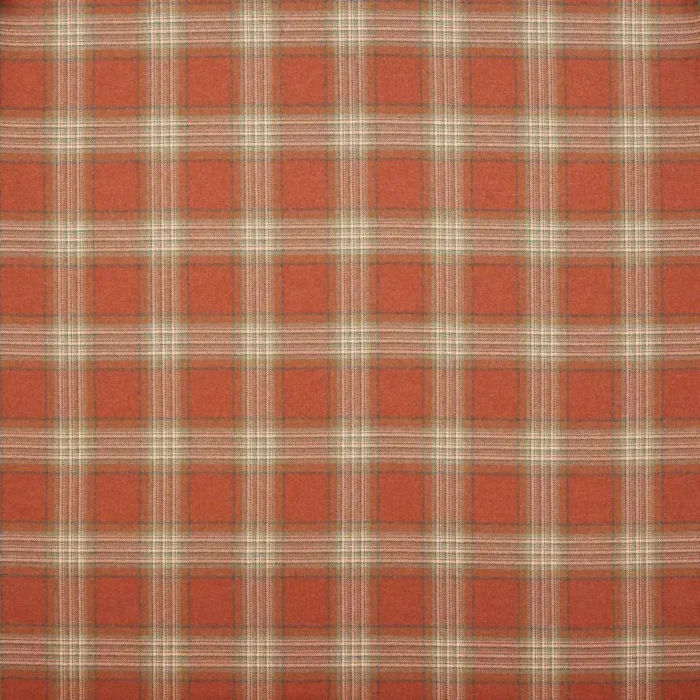 Lowick Plaid Fabric - Terracotta swatch