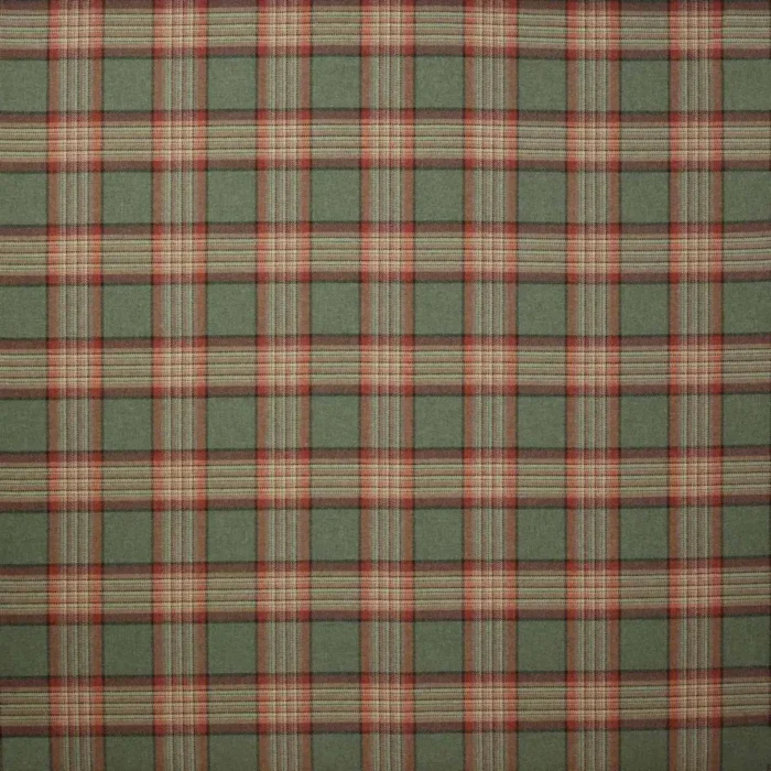 Lowick Plaid Fabric - Red / Sage swatch