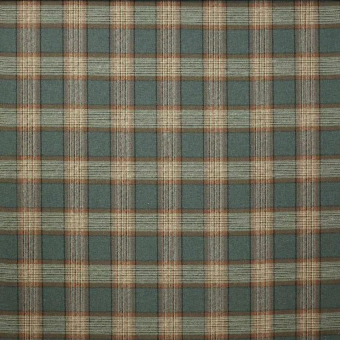 Lowick Plaid Fabric - Teal swatch