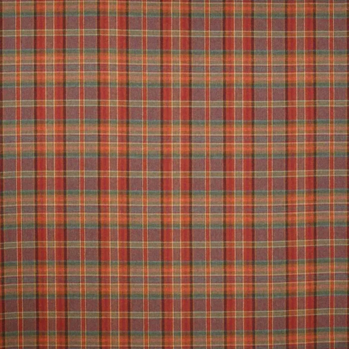 Hutton Plaid Fabric - Red / Sand – Red Sand swatch