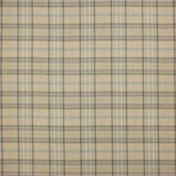 Hutton Plaid Fabric - Sand by multicolour checked woolen fabric from Colefax & Fowler