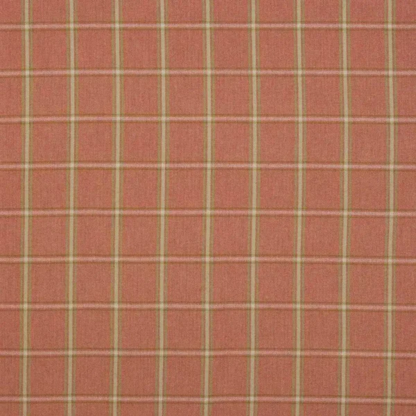 Fen Plaid Fabric - Tomato by red checked woolen fabric from Colefax & Fowler