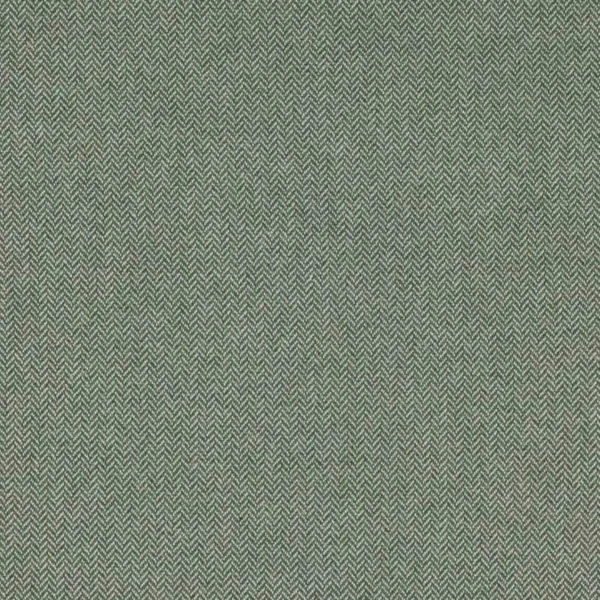 Fen Fabric - Sage by green geometric woolen fabric from Colefax & Fowler