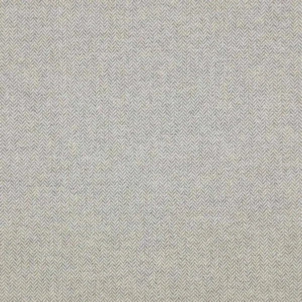 Fen Fabric - Silver by black-grey geometric woolen fabric from Colefax & Fowler