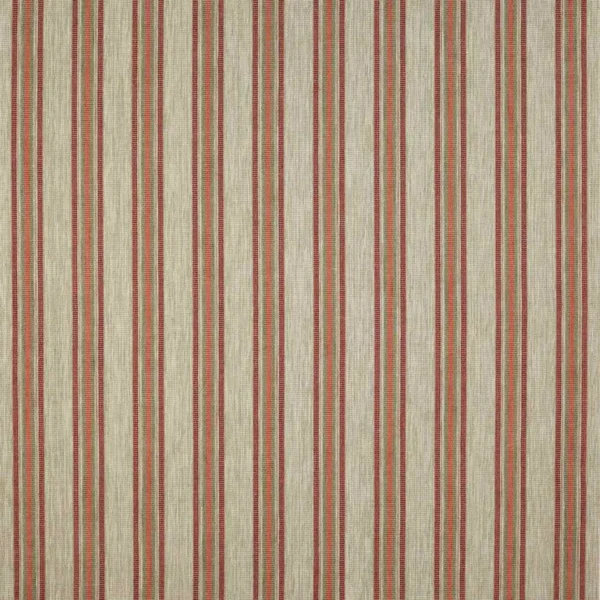 Kennet Stripe Fabric - Red / Green by green striped woven fabric from Colefax & Fowler