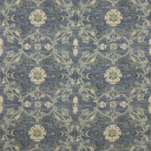 blue geometric printed fabric from Colefax & Fowler
