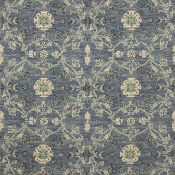 Perdita Fabric - Navy by blue geometric printed fabric from Colefax & Fowler