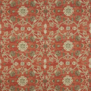red geometric printed fabric from Colefax & Fowler