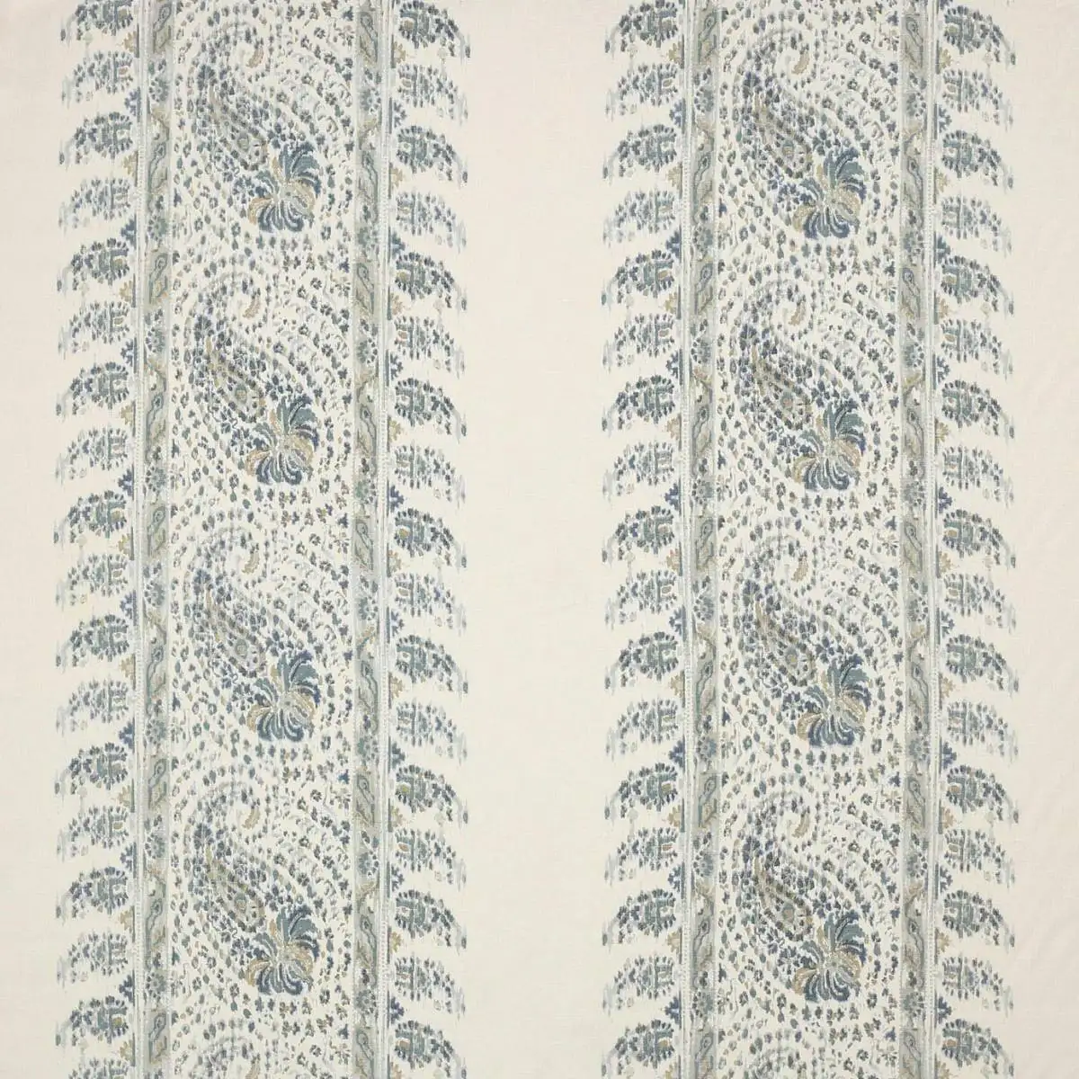Esta Fabric - Old Blue by blue striped linen fabric from Colefax & Fowler