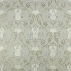 blue botanical embroideried fabric from Colefax & Fowler