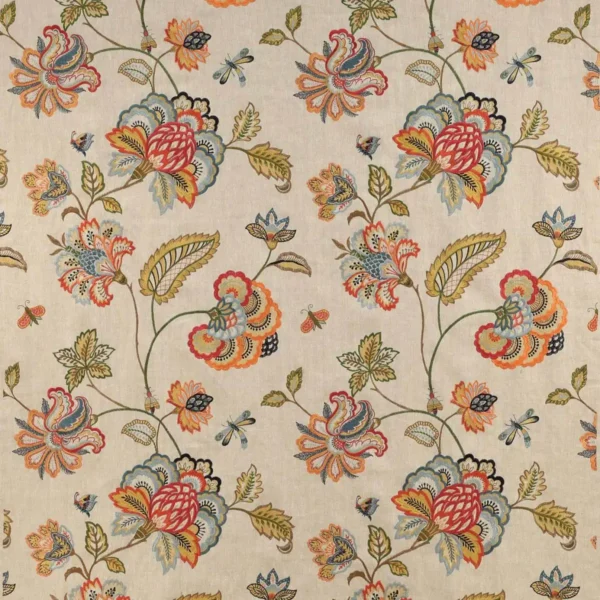 multicolour animal embroideried fabric from Colefax & Fowler