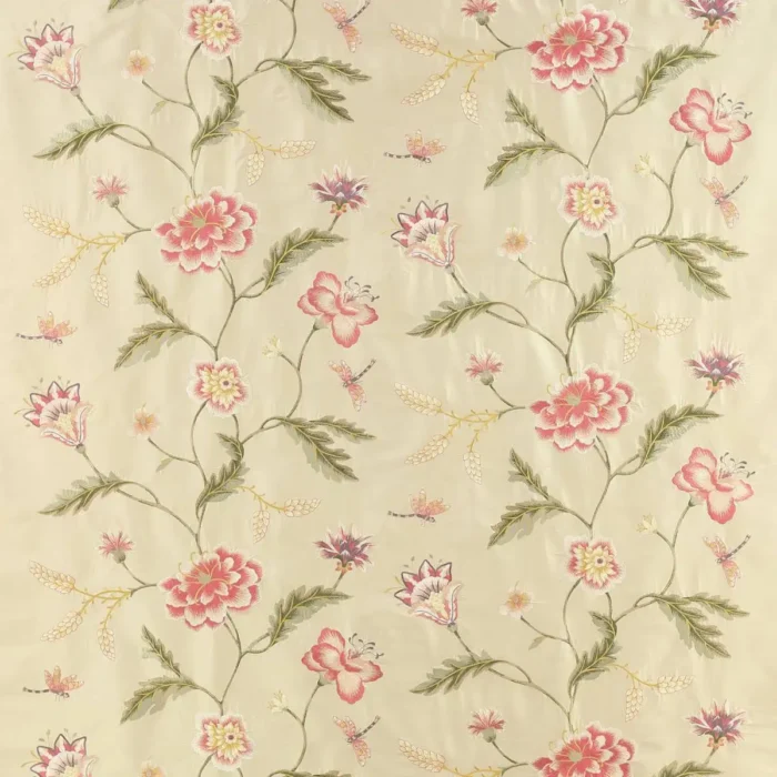 Passerine Fabric - Pink / Green swatch