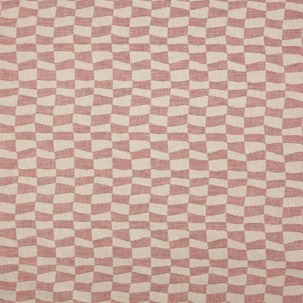 Kimber Fabric - Red by red checked woven fabric from Colefax & Fowler