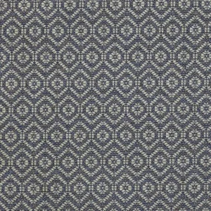 blue geometric woven fabric from Colefax & Fowler