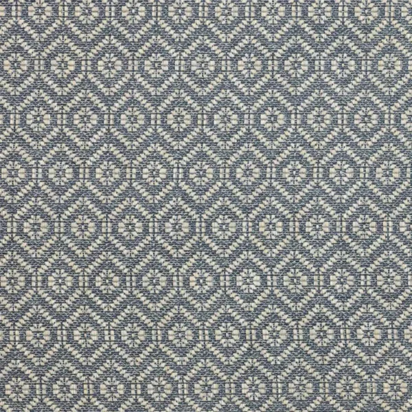 blue geometric woven fabric from Colefax & Fowler