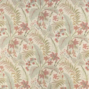 blue botanical linen fabric from Colefax & Fowler