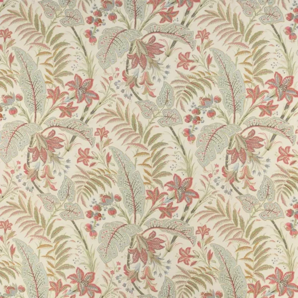 blue botanical linen fabric from Colefax & Fowler