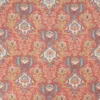 red botanical woven fabric from Colefax & Fowler