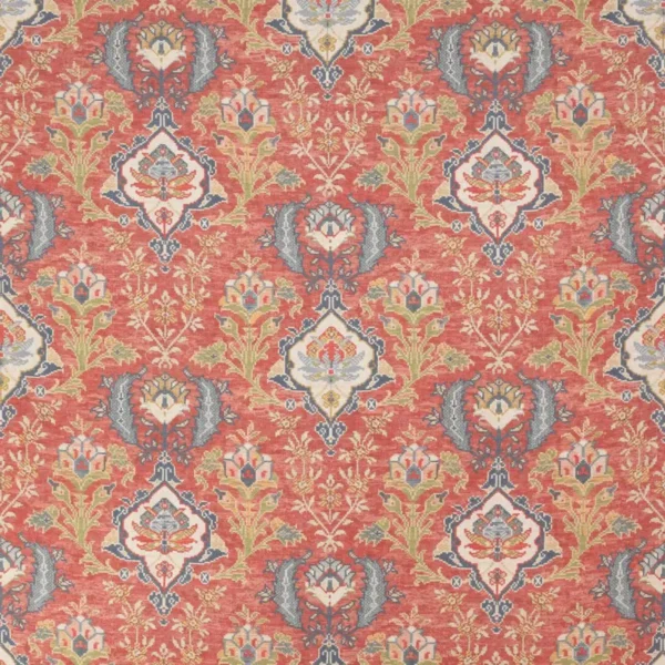Floriana Fabric - Red by red botanical woven fabric from Colefax & Fowler