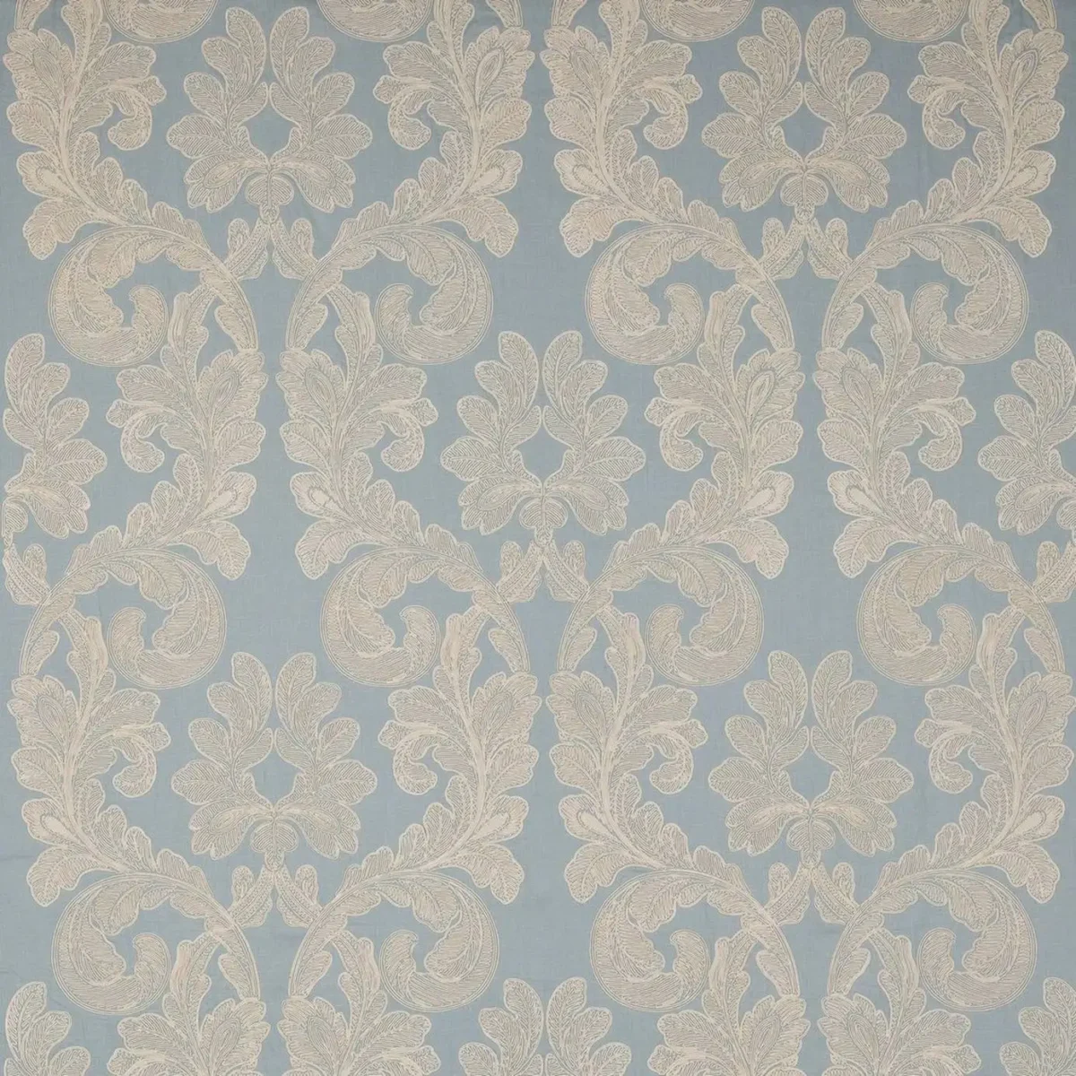 Palazzo Fabric - Blue by blue botanical embroideried fabric from Colefax & Fowler