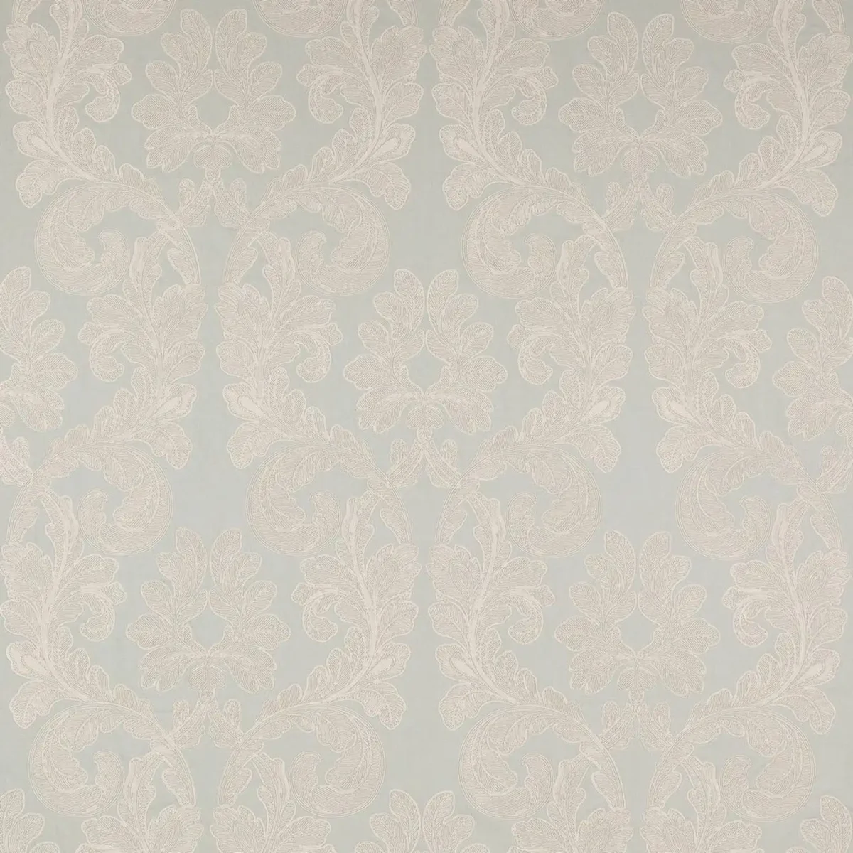 Palazzo Fabric - Old Blue by black-grey botanical embroideried fabric from Colefax & Fowler