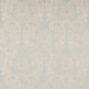 black-grey botanical embroideried fabric from Colefax & Fowler