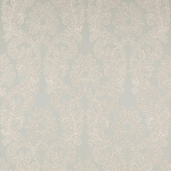 Palazzo Fabric - Old Blue by black-grey botanical embroideried fabric from Colefax & Fowler