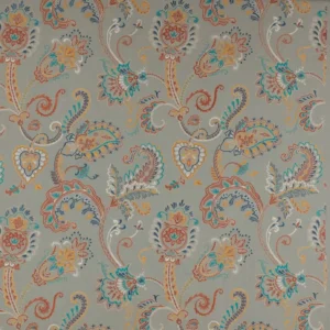 blue botanical embroideried fabric from Colefax & Fowler
