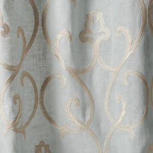 blue botanical voile-sheer fabric from Colefax & Fowler