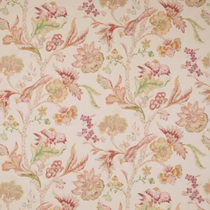 red botanical linen fabric from Colefax & Fowler