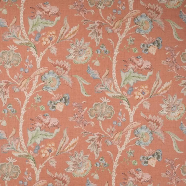 multicolour botanical linen fabric from Colefax & Fowler