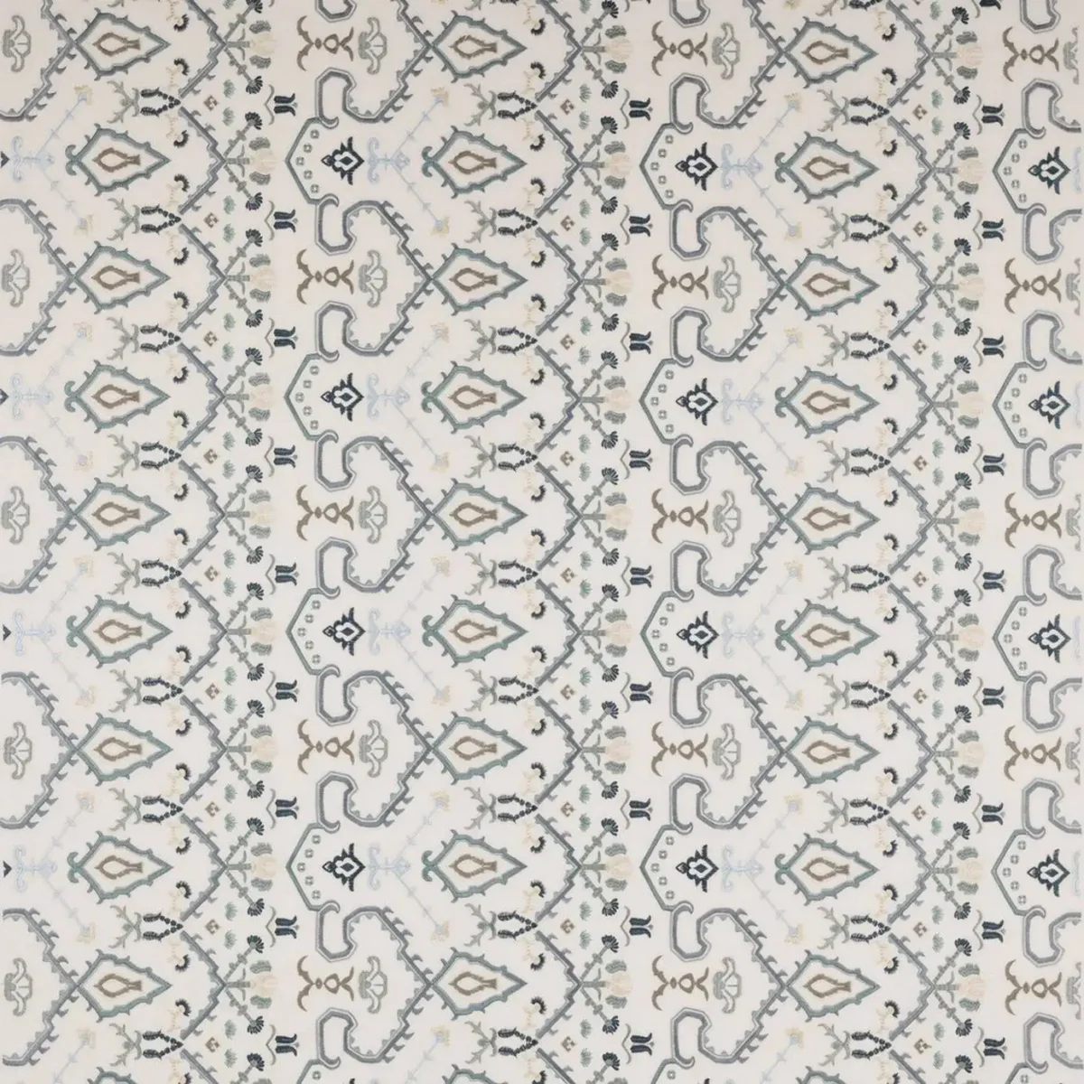 Sintra Fabric - Blue by blue traditional embroideried fabric from Colefax & Fowler