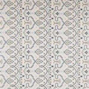 blue traditional embroideried fabric from Colefax & Fowler