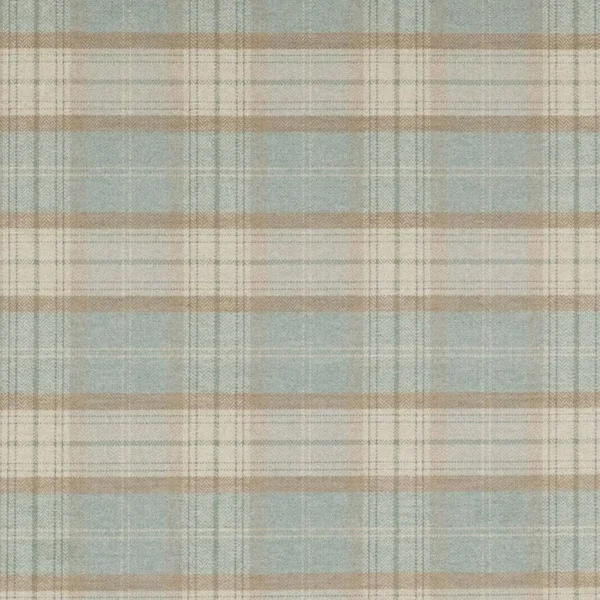 Carrick Plaid Fabric - Old Blue by blue checked woven fabric from Colefax & Fowler