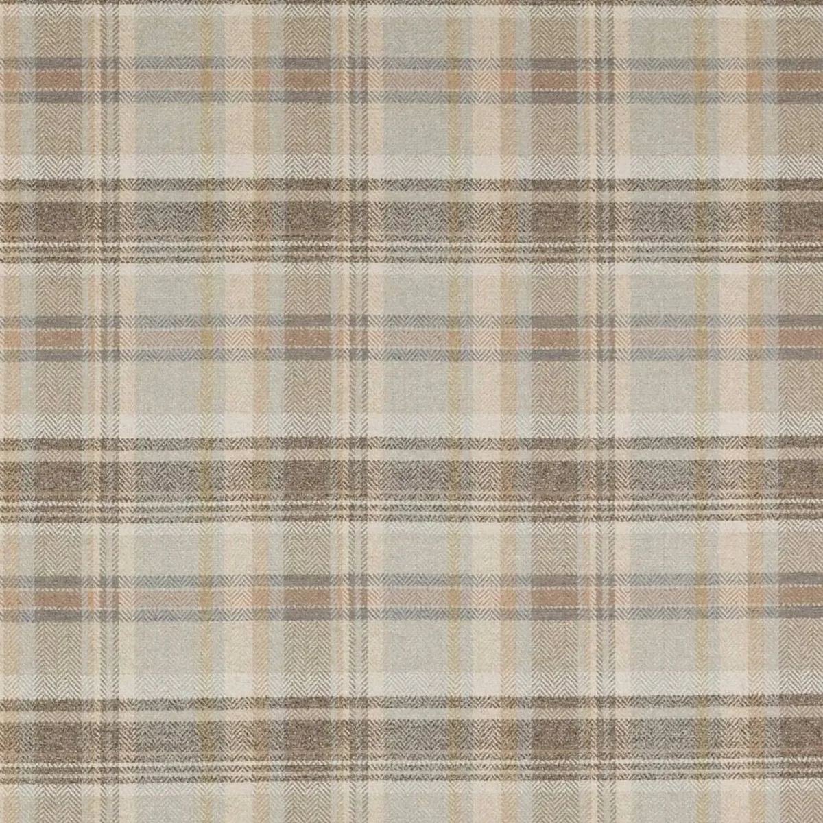 Magnus Plaid Fabric - Beige by multicolour checked woven fabric from Colefax & Fowler