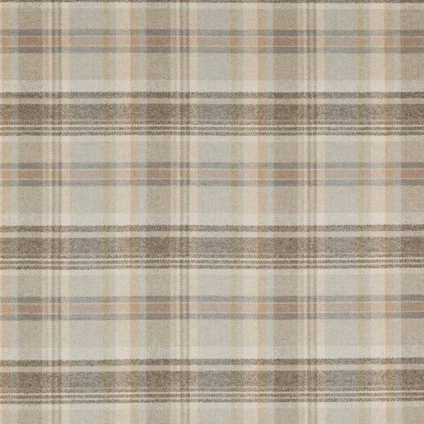 Magnus Plaid Fabric - Beige by multicolour checked woven fabric from Colefax & Fowler