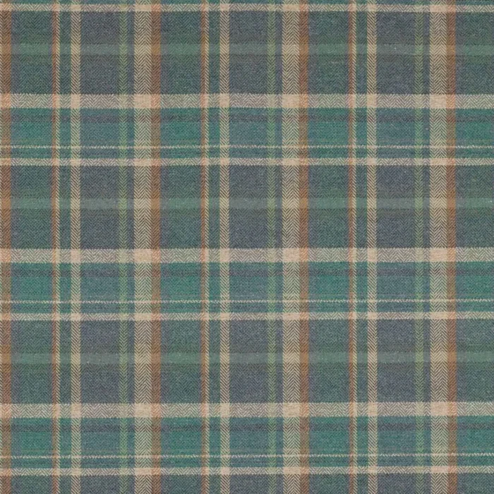 Magnus Plaid Fabric - Blue / Teal swatch