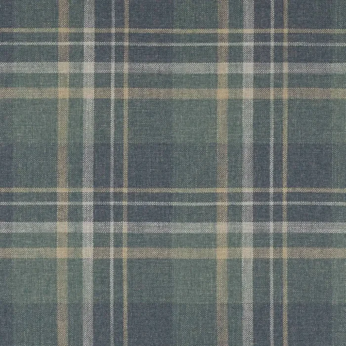 Donovan Plaid Fabric - Navy / Teal swatch