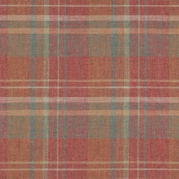 Donovan Plaid Fabric - Red / Forest by multicolour checked woven fabric from Colefax & Fowler