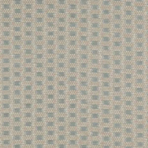 blue geometric jacquard fabric from Colefax & Fowler