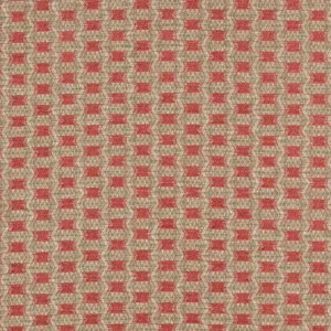 red geometric jacquard fabric from Colefax & Fowler
