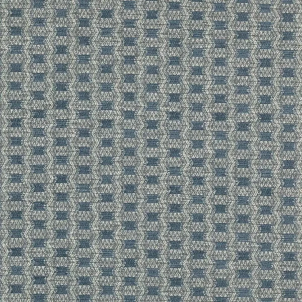 Casey Fabric - Blue by black-grey geometric jacquard fabric from Colefax & Fowler